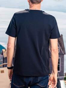 Camiseta de Hombre con Estampado Dise?o de Collage de Retrato de Estrella Elementos de Cultura Pop 220g Algodón Grueso - Negro - Ver 2