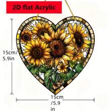 1pc Sunflower Acrylic Sun Catcher - Colorful Glass Window Hanging Decor, Suitable For Christmas, Mother's Day, Birthday, Thanksgiving, Fall, Housewarming Gifts, Indoor And Outdoor Use