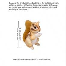 Keylingwd 超逼真的松鼠毛绒玩具 - 栩栩如生的 12 英寸填充动物，带有柔软的皮毛，适合儿童野生森林生物玩偶、圣诞树装饰和舒适的家居装饰（教育礼物、派对礼物、办公桌装饰） - 彩色 - 查看 4