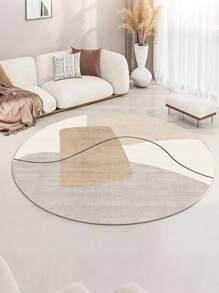 1pc Geometric Pattern Minimalist Nordic Style Area Rug, For Living Room, Study, Bedroom, Indoor Decor, Entryway - Stain Resistant Home Decor, Thick & Soft Crystal Velvet Carpet Door Mat, Washable & Non-Slip, Perfect For Modern Home Decor, Home Carpet