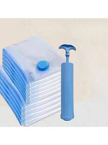 9-1 件/套真空压缩收纳袋，适用于旅行、衣柜整理器、多功能衣物压缩袋、透明旅行收纳袋，适用于床上用品、被子、衣服，非常适合居家、露营，也是送给父母、配偶的礼物 - 彩色 - 查看 2