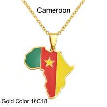1 Máy Tính 3CM Hip-Hop Châu Phi Bản Đồ Mặt Dây Chuyền Vòng Cổ Thép Không Gỉ Algeria Maroc Ai Cập Tunisia Libay Trang Sức - Nhiều màu - Xem 14