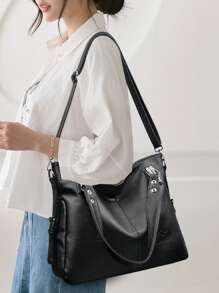 Soft Leather Women's Tote Bag 2025 High-Quality Crossbody Bags For Women 2025 Large Capacity Casual Shoulder Messenger Bags Sac