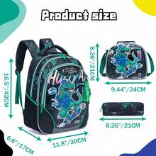 Mochilas fofas para meninos, mochilas escolares para meninos de 8 a 10 anos com lancheira, conjunto de mochilas infantis, mochila de viagem para pré-escola, jardim de infância, alunos do ensino fundamental, mochila para material escolar - Mochila escolar masculina 176 - Ver 3
