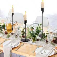 3pcs/30pcs Set Cone Candle Holders, Black, Silver, Rose Gold, Gold Metal Candle Stands Suitable For Weddings, Parties, Fit Candles & LED Candles 1.91cm Thick Home Decor Halloween Decor Fall Decor Room Decor