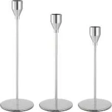 3pcs/30pcs Set Cone Candle Holders, Black, Silver, Rose Gold, Gold Metal Candle Stands Suitable For Weddings, Parties, Fit Candles & LED Candles 1.91cm Thick Home Decor Halloween Decor Fall Decor Room Decor