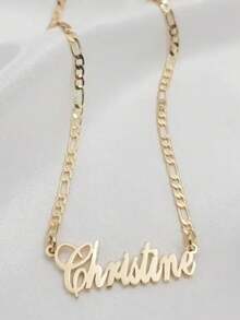 1pc Gold Rose Gold Custom Personalized 18K Gold Name Necklace, Custom Name Necklace, Personalized Jewelry For Her Personalized Gift, Custom Gift Mother's Day Gift For Family Birthday Gift Christmas Gift Valentine's Day Gift Gold,Rose Gold Stylish,Fall Fashion,Vintage,Unisex,Simple,Casual,Hipster,Goth,Punk Custom,Personalized,Unique Ideal Gifts For Her Her,Boyfriend,Girlfriend,Dad,Mom,Family,Friends,Pets,Son,Daughter,Grandparents For Anniversaries,For Valentine's Day,For Mother's Day,For Birthdays,For Graduation,For Father's Day,For Weddings,For Daily Wear,For Party,For Prom,Black,Silver,Gold,Stylish,Colorful,Vintage,Simple,Unisex,Casual,Cuties,Custom,Personalized,Unique,Ideal Gifts For Him,Ideal Gifts For Her,Her,Boyfriend,Girlfriend,Dad,Mom,Family,Friends,For Anniversaries,For Birthdays,For Graduation,For Prom,For Party,Chic Autumn,Delicate Romance - Multicolor - View 7