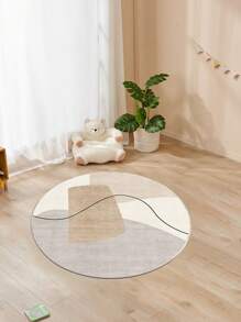 1pc Geometric Pattern Minimalist Nordic Style Area Rug, For Living Room, Study, Bedroom, Indoor Decor, Entryway - Stain Resistant Home Decor, Thick & Soft Crystal Velvet Carpet Door Mat, Washable & Non-Slip, Perfect For Modern Home Decor, Home Carpet