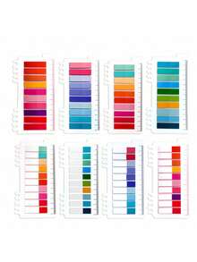 8sets Morandi Color Index Tabs Stickers & 1600pcs Transparent Waterproof Sticky Notes For Student Reading Bookmarking - Color - View 9