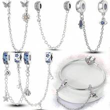 1 Pieza Cadena de color plateado Colección clásica Luna Estrella Lazo Mariposa Estrella de mar Encanto de silicona Adecuado para pulsera, collar, brazalete original Cuentas para hacer joyas DIY como regalo - Plateado - Ver 1