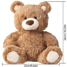 Miniso 吉福德熊系列坐姿毛绒公仔动漫卡通可爱填充玩具抱枕沙发摆件节日生日礼物 26 厘米/10 英寸 - 棕色 - 查看 7