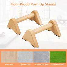 Wooden Push Up Bar Non-Slip Handstands For Floor Workout, Parallettes Bars For Calisthenics, Strength Training Pushup Block For Home Fitness, Gymnastics, Calistenia - 1 - View 3