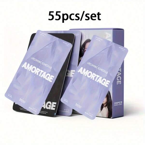 1 pieza / 55 piezas Miniálbum KPOP JISOO AMORTAGE Póster de alta calidad Tarjetas LOMO, impresión a doble cara, regalo perfecto para fans y familia, mercancía de fan | Portada con tipografía estilizada | Tarjeta duradera