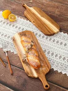 1 Piece Creative Slicing Board With Handles, Cheese Board, Wooden Tray, Snack Tray, Picnic Accessory For Deli Platters, Ideal For Kitchen And Restaurant Serving Trays, Christmas And Party Decoration