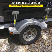 48" P-Shaped Boat Trailer Guide-On With Carpet-Padded Boards For Easy Loading And Unloading - Black - View 3