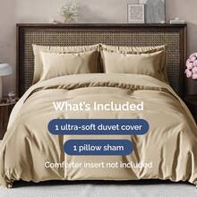Cover Queen Size Set - Extra Soft Queen Size Duvet Cover 90 X 90 With 2 Pillow Shams - Hotel Luxury Easy Care And Fade Free W/ Zipper Closures & Ties - Breathable Bedding Set (Light Sage Green) - 12 - 混色棕褐色(無被子) - 查看 2
