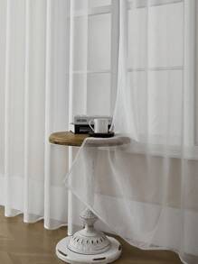 1pc Elegant Semi-Sheer Curtains - Soft Lightweight Breathable 100% Polyester, Privacy Semi-Transparent Light Filtering For Bedroom Living Room Patio Glass Doors, Rod Pocket Design, Machine Washable, Multi-Color Options, Bedroom Curtains | Elegant Curtain Design | Easy Hang Curtains, Curtains For Living Room