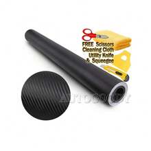 96" X 60" Black Carbon Fiber Vinyl Film Wrap 3D Bubble Free Air Release 8ftx5ft