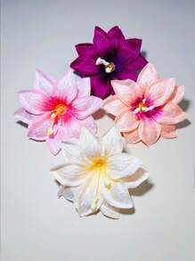 6 Stücke Blumen Haarspangen für Frauen, Hawaii Blumen Haarspangen, Sommer Hibiskus Haarspangen, künstliche Blumen Spangen für Sommerpferdeschwanz Halter, Haargummis, Haaraccessoires, Urlaubsparty-Strandaccessoires