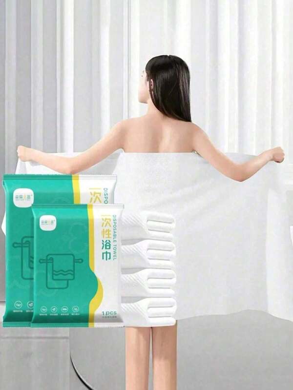 3pcs/Pack Luxury Disposable Thick Towels, 70gsm Soft Non-Woven Fabric, Individual Packaging, 50x100cm, Suitable For Travel, Gym And Outdoor Use Home Bathroom Decor Summer Holiday