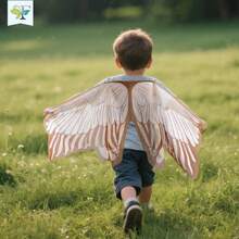 全新儿童仙女服装套装，带蝴蝶翅膀、斗篷和面具，可爱的蝴蝶装斗篷适合户外玩耍，是情人节和新年的绝佳礼物