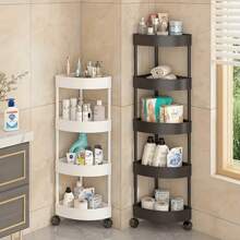 Prateleira de Canto para Banheiro com 5 Níveis, Móvel de Armazenamento de Estantes, Estantes Multifuncionais Economizadoras de Espaço para Pequenos Espaços, Sala de Estar, Quarto, Cozinha, Prateleiras Pretas Economizadoras de Espaço com 5 Níveis em Plástico Preto - Design de Armário de Canto com 5 Prateleiras, Perfeito para Organizar Shampoo, Sabonete Líquido, Toalhas e Itens de Beleza Essenciais, Organizadores e Armazenamento de Banheiro