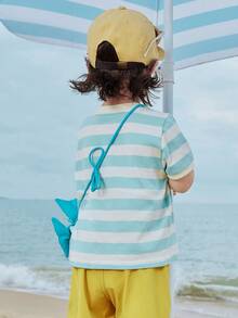 mini bala Baby Jungen T-Shirt, kühlend & antibakteriell - weiche Baumwolle - Sommer Komfort Shirt - weiß-grüner Ton - Übersicht 3