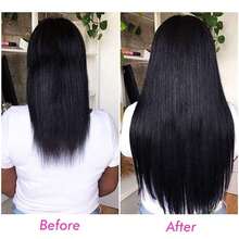 Real Human Hair Clip In Hair Extensions 8Pcs Human Hair Clip In Extensions Straight Remy Human Hair Extensions Clip Ins For Women Double Weft 16-24Inch - Natural Black - 查看 3