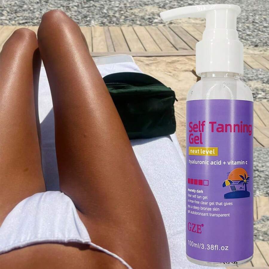 GZE 超深色透明自晒黑凝胶 | 打造专属你的光彩光泽 - 最佳防蹭色无晒黑乳液，超快显色，无假晒黑气味 - 紫色 - 查看 1