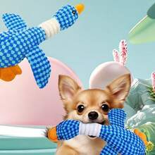 1 件宠物声音玩具大型吱吱叫狗玩具-毛绒狗玩具，面料柔软，适合小型、中型和大型犬日常陪伴宠物野鸭狗玩具狗咀嚼吱吱叫的野鸭益智训练玩具可爱柔软狗咀嚼耐咬玩具宠物用品双撬野鹅咬宠物玩具狗咬不坏泰迪小型犬玩具毛绒玩具 - 藍色 - 查看 13