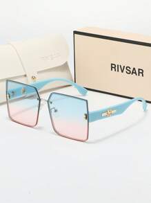 Óculos de Sol Quadrado Oversized Gradiente da Moda Feminina RIVSAR, Chic Casual Ao Ar Livre Elegante Festa de Viagem Reunião Verão Gato Olho Rodada Jóia Feriado Óculos de Sol de Sombreamento, Óculos de Sol de Marca de Alto Padrão Vitrine de Presentes de Festival, Perfeito para Dia dos Namorados, Natal, Halloween Presentes