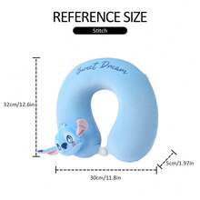 Miniso Stitch Memory Foam U-Shaped Pillow Anime Cartoon Slow Rebound Neck Support Car Travel Nap Pillow Comfortable Soft Head Pillows - Baby Blue - View 7