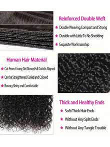 3pcs/Set Water Wave Remy Human Hair Extensions, 8-12 Inches, Brazilian Remy Human Hair Braiding, Natural Curly Hair Weave - SNatural - View 3