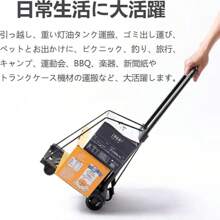 Portable Trolley, Small Trolley, Foldable, Lightweight, Load Capacity 50kg, With Fixed Rope, For Moving, Shopping, Disaster Prevention, Home Use, Travel