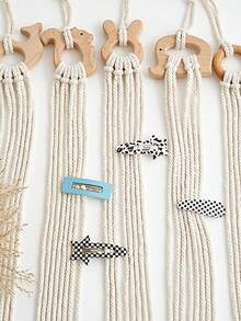 Cartoon Tier Seil Haarschmuck Aufbewahrungsregale für mühelose Organisation, stilvolle wandmontierte Haarspangen Halter, vielseitige Haargummi- und Stirnband-Organizer perfekt für Kinderzimmer, verspieltes Dekor und kreative Aufbewahrungslösungen, um Ihren Raum aufgeräumt und ordentlich zu halten.