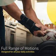 Wrist Brace For Carpal Tunnel , Lengthened Fixed Hand Support For Women Men With Metal Splint, 3 Adjustable Straps Wrist Support For Right And Left Hand Gym Accessories - Black - View 7