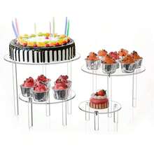 Transparent Acrylic Round Cake Stand, Transparent Cupcake Stand, Dessert Cupcake, Pastry Candy Display Rack, Suitable For Dessert Table, Birthday Party, Wedding Event - Transparent - View 11