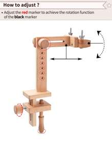 1 قطعة إطار تطريز خشبي بلوط عالي الجودة لون بيج، إطار تطريز دوار متعدد الوظائف مع تصميم مشبك واسع، سهل التركيب والاستخدام، مناسب للمطرزين المبتدئين والبالغين، يأتي مع 1 إطار تطريز