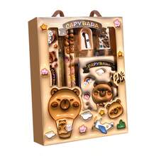 1 High Beauty Cute Stationery Gift Box Capybara Learning Supplies Set Creative Stationery Set, Six Pieces Set, Stationery Set Handheld Gift Box Gift, Birthday Gift, 2026 New Year, School Supplies, School Start Season Gift, Back To School Season Gift - Multicolor - View 4
