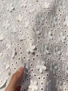 1 Size White Three-Dimensional Daisy Lace Clothing Accessory Fabric 33CM Embroidered Lace DIY Sewing Accessories