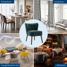 Modern Wingback Living Room Chair, Upholstered Fabric Accent, Single Sofa Chair With Lounge Seat And Wood Legs For Office/Bedroom/Reading Spaces, Green