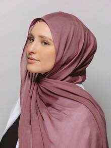 FADZOYLE 1 Stück einfarbiger Hijab Schal aus hochwertigem Modal, Sommer Strand Sonnenschutz Schal und Kopftuch, exklusives Maxi-Tuch, Abaya für den Alltag, Unterkappe für Frauen, Schleier für Festivals, Gebete und Pilgerreisen, muslimisches Zubehör - hellgrau - Übersicht 11
