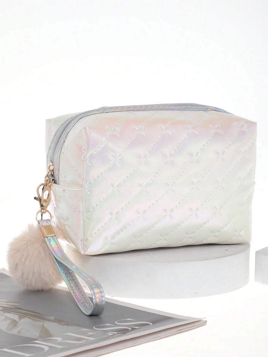 Multineos Comercial Cute Cosmetic Case Bag With Pompom - 白色 - 查看 1