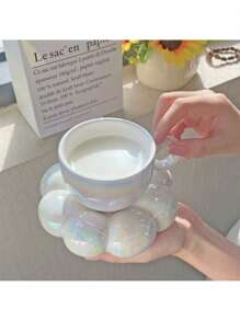 1set-Sunflower Design Ceramic Cup & Saucer Set, Multipurpose, Machine Washable, Material, Ideal For Coffee, Milk & Breakfast - Perfect Gift