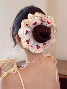 1 pièce Chouchou en dentelle doux et élégant pour femme, support de queue de cheval, convient aux robes, accessoire capillaire pour le port quotidien, printemps/été, chouchous de style bohème chic