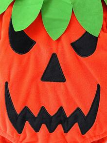 Baju Terusan Bayi Berkerudung Lengan Panjang Motif , Halloween - Jeruk - View 5