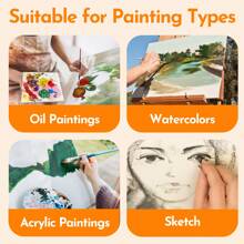 8x8 Inch Stretched Canvas For Painting, Pack Of 8, 5/8 Inch Profile Value Bulk Pack For Acrylics, Oils Painting,Back To School,School Supplies
