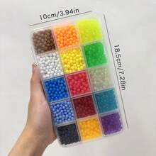 Refill Pack Of 1500pcs 15 Color Glow-In-The-Dark Beads, Magic Water Spray Beads Educational Toy, DIY Craft For Boys & Girls, Ideal Gift For Children 3+ Years Old And Crafters - Multicolor - View 3