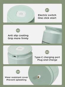 RAF 迷你可充电蒜蓉绞肉机 13.5 盎司，坚固耐用，适合切碎大蒜、辣椒、洋葱、肉末、坚果，迷你食品加工机，绞肉机，小型食品加工机迷你，带 3 个不锈钢刀片，电动食物切碎机适用于肉类、蔬菜、水果