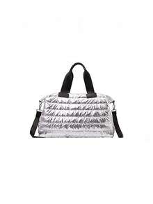 Quilted Sports Gym Bag, Fashionable Large Capacity Travel Tote Bag, Portable Thick Weekend Overnight Bag, Large Capacity Minimalist Zipper Bag, Solid Color Multi-Function Travel Bag, Portable Overnight Bag, Fashionable Large Capacity Travel Tote Bag, Sports Gym Bag, Unisex Travel Essential Durable Gym Bag, Yoga Bag - Multicolor - View 5